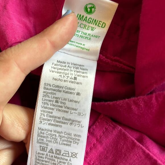 J Crew Factory Lizzie high-rise patch-pocket wide-leg pant Size 28 Pink - Picture 7 of 7